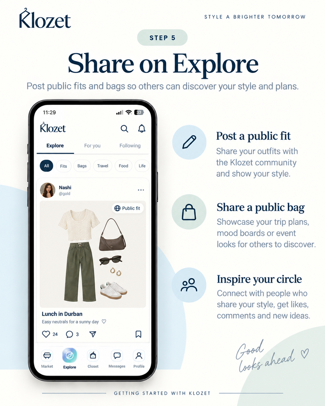 Klozet guide: share on Explore