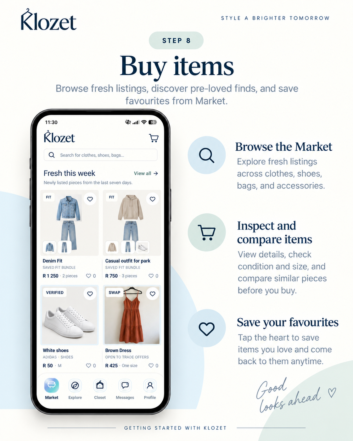 Klozet guide: buy items
